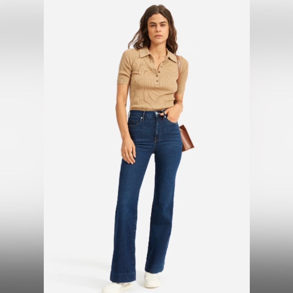 Everlane The Modern Flare Jeans High Rise Denim Dark Wash 29